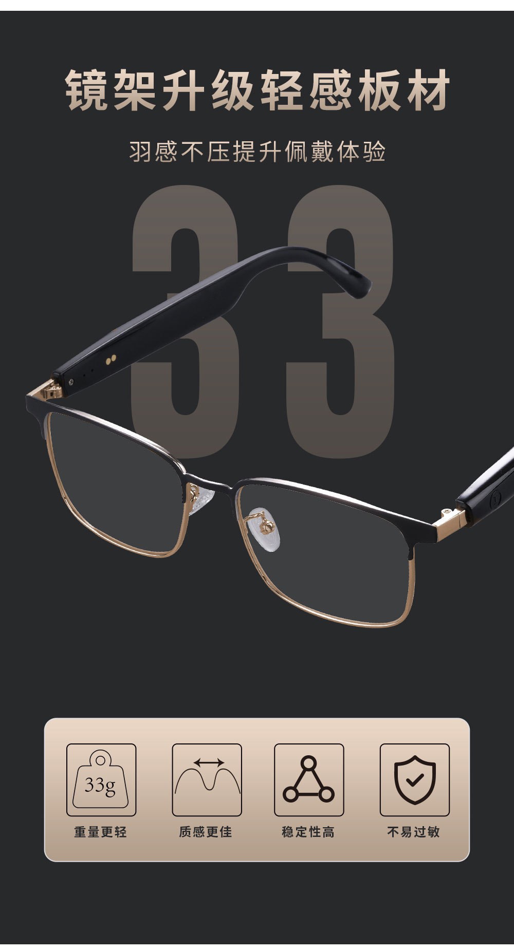 AI Translation Cross-Border Smart Glasses Bluetooth Glasses GS06 Blue Light Color-Changing Lenses Music Listening Phone Call Replaceable Lenses