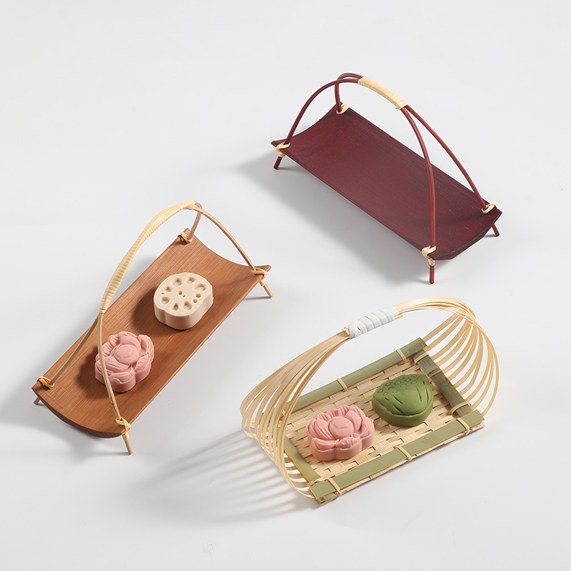 竹編みバスケット家庭用ティープレート果物バスケット菓子トレイ竹バスケット結婚竹編みバスケット竹編みバスケット|undefined