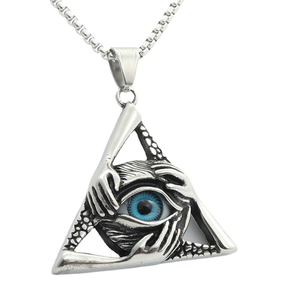 Fundición de acero inoxidable joyería creativa AK-47 rifle collar hip hop punk Ojo del Diablo colgante de titanio collar de acero