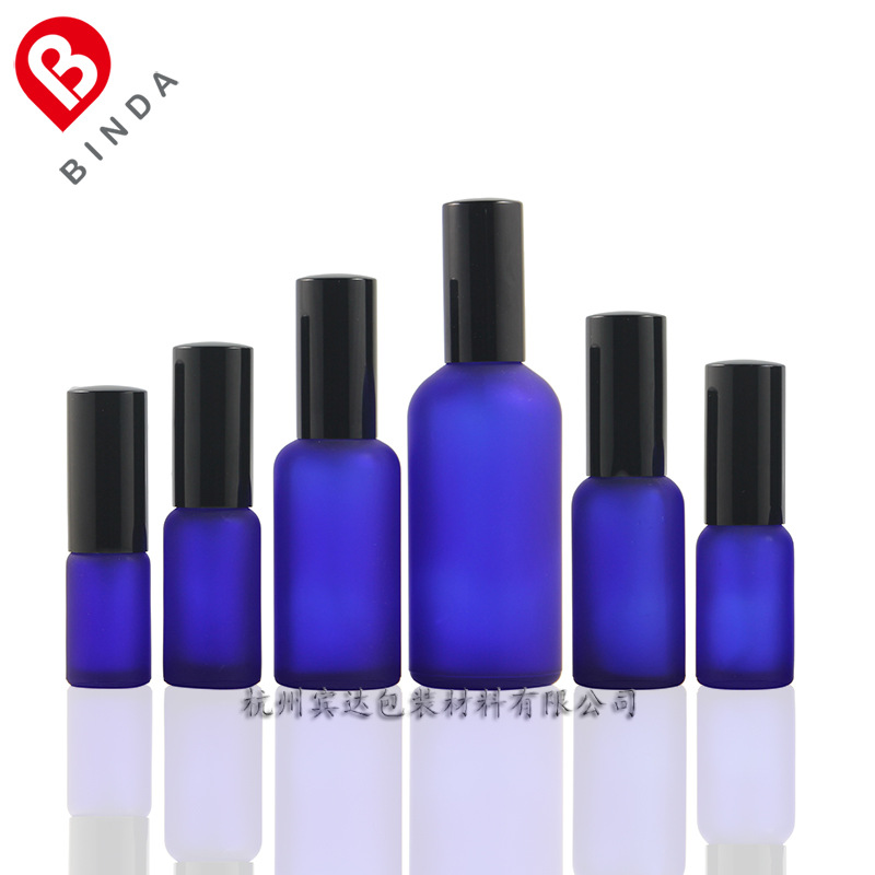 氧化铝喷头10/15/20/30/50/100ml蓝色礞砂原料玻璃乳液瓶雾喷瓶