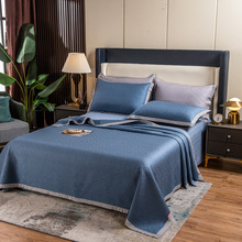 莫代尔床盖针织棉床盖夹棉三件套绗缝单件床单床罩欧式床  上用品