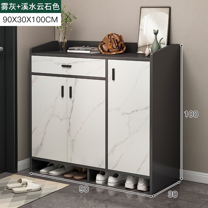 [강화 및 두꺼워진 소재 업그레이드 - 문 3개와 서랍 1개] 90-30-100 포그 그레이 + 스트림 클라우드 - 1x1x1cm - 조립품