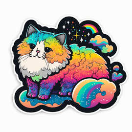 趣味贴纸可爱卡通猫