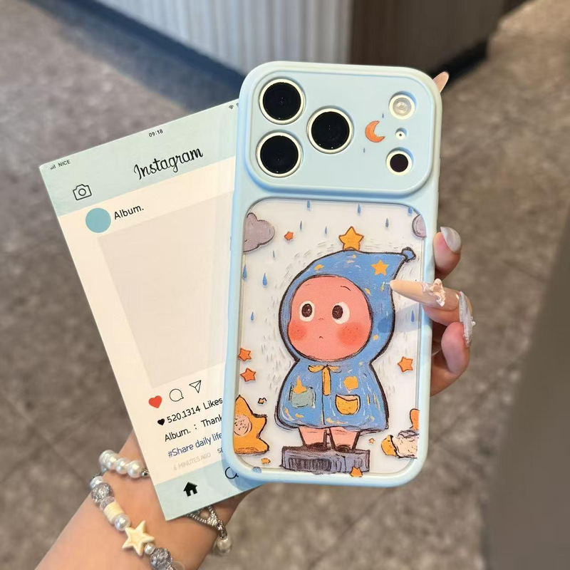 Oil Painting Raincoat Stars Suitable for Iphone17Promax Mobile Phone Case Apple 16/15/14 Skin-Feel Acrylic 13
