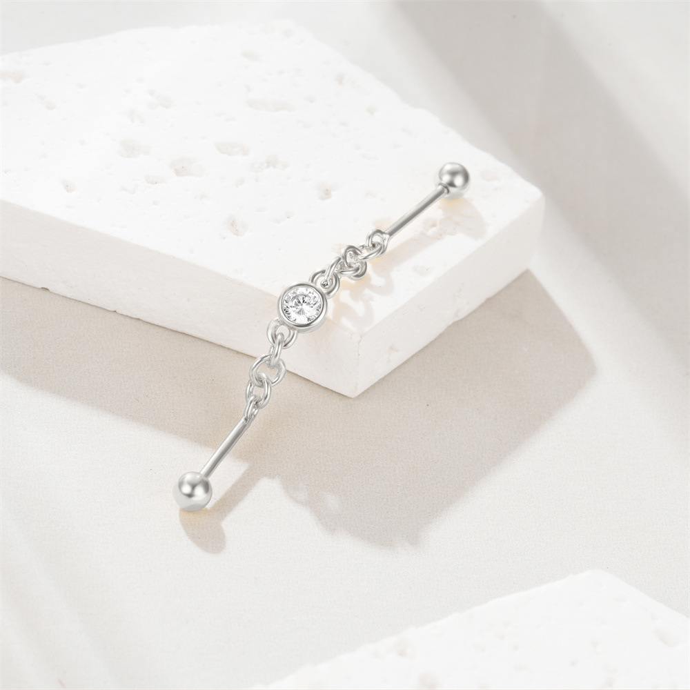 3g Weight Zircon Inlay Material Ear Studs Classification Ear Cartilage Rings & Studs Piercing Type 1 Piece Quantity Daily, Festival Occasion 925 Sterling Silver Material Geometric Pattern Unisex Gender Inlay Design Simple Style Style 1 Piece 925 Sterling Silver Zircon Geometric Ear Studs 20