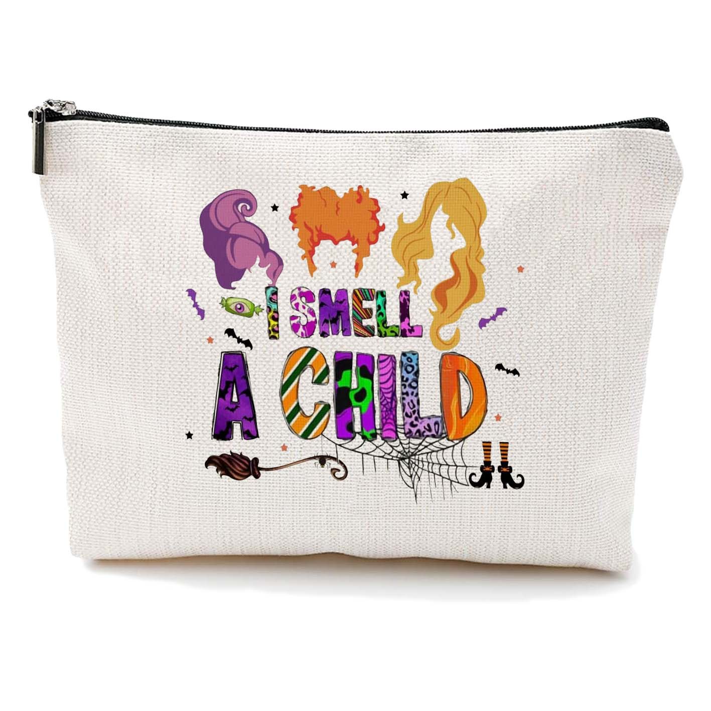 Transfronterizos Amazon Halloween maquillaje letras Halloween brujas maquillaje bolsa bolsa de almacenamiento lino fábrica directa