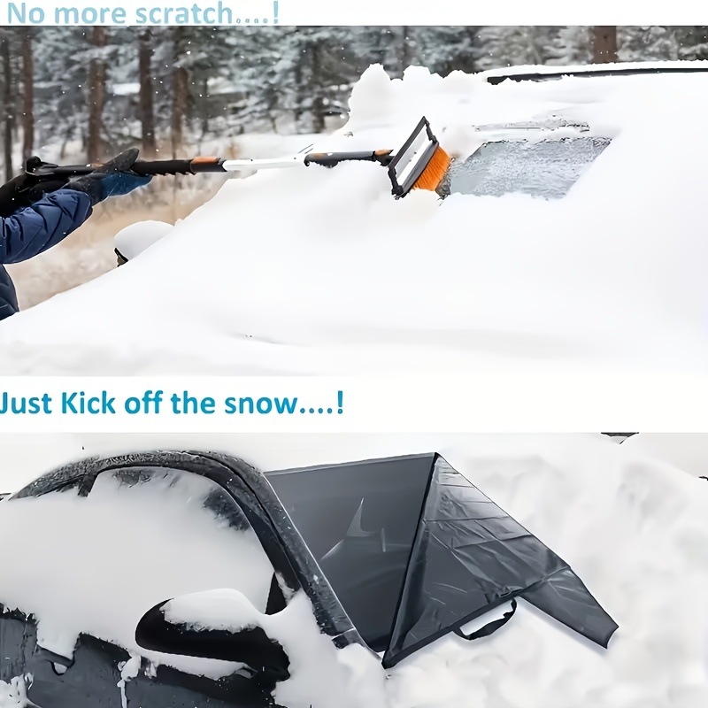 Car front windshield snow cover, cross-border outdoor winter 600D Oxford cloth car snow cover, sunshade