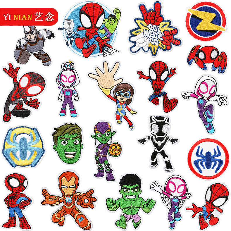 艺念动漫人物刺绣布贴蜘蛛侠绣花标神奇朋友们包包装饰补丁贴章仔