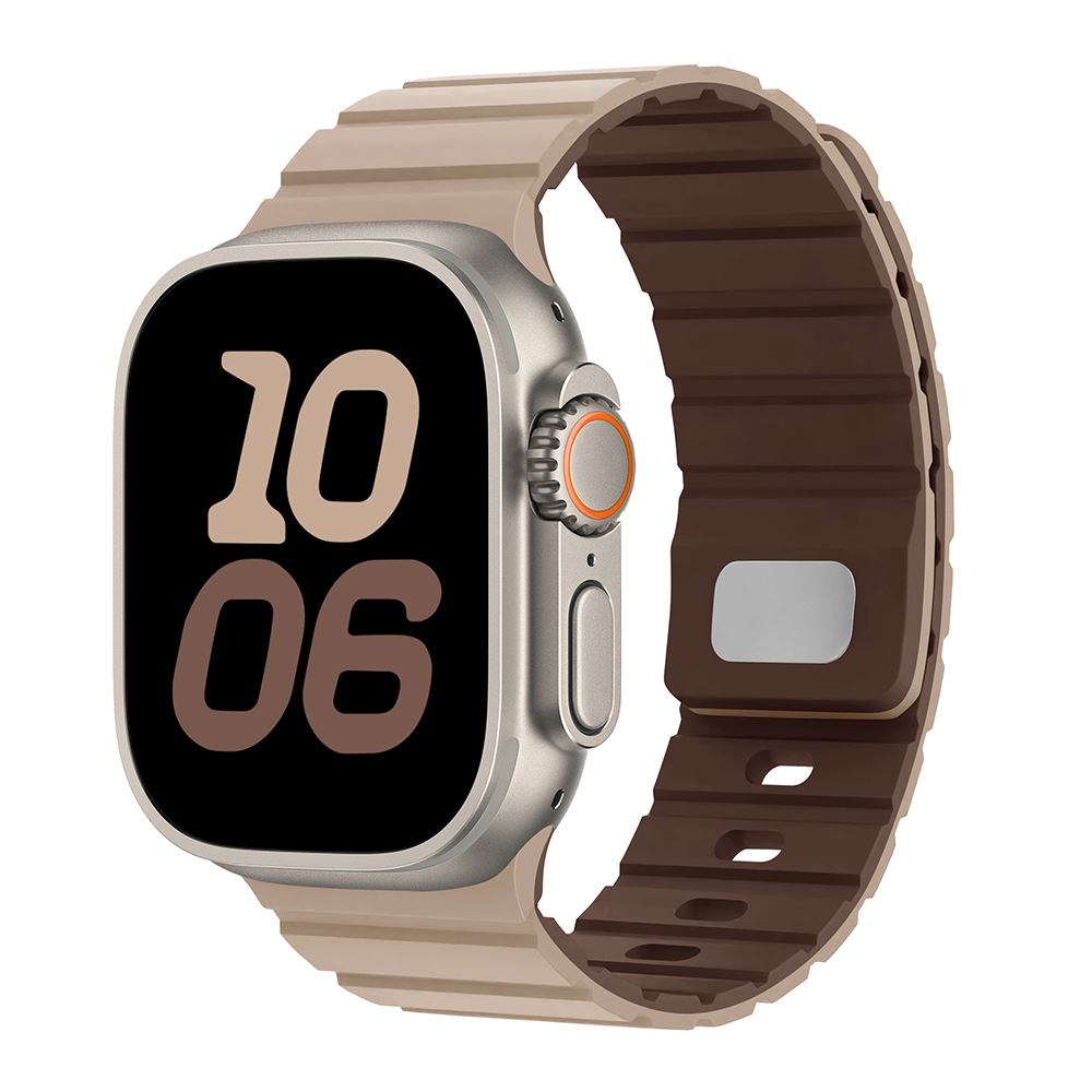 Para Apple Watch10 correa de reloj cuadrada botón magnetic silicona deportiva iWatch9SE hombre y mujer premium