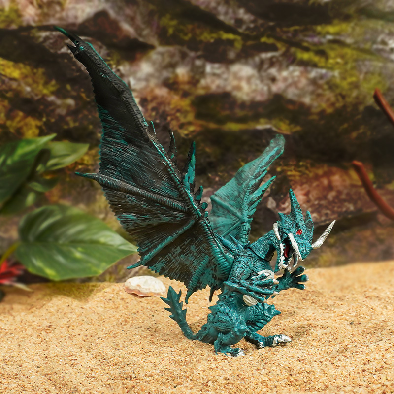 Modelo de dinosaurio monstruoso transfronterizo, decoración de acuario, adorno realista de dragón volador rojo, juguete de dibujos animados, nuevo regalo