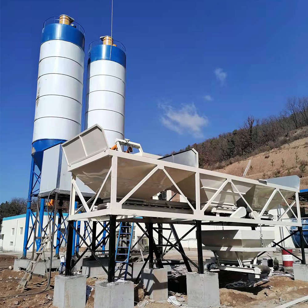 Estación de mezcla de hormigón forzado de doble eje móvil YHZS25 equipos de construcción de la planta de mezcla de mortero de cemento