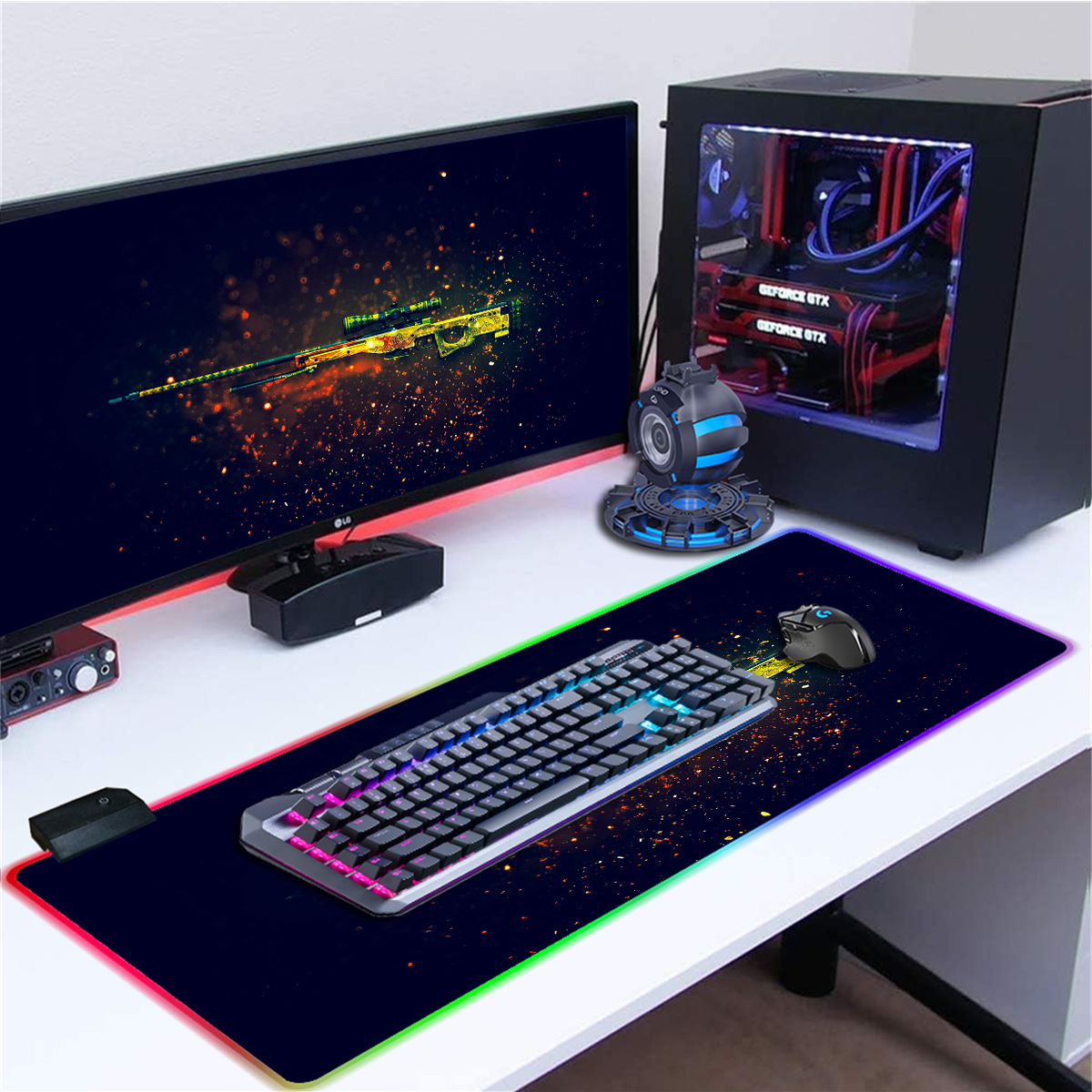 Neon lightweight big mouse, gaming game mat, table mat