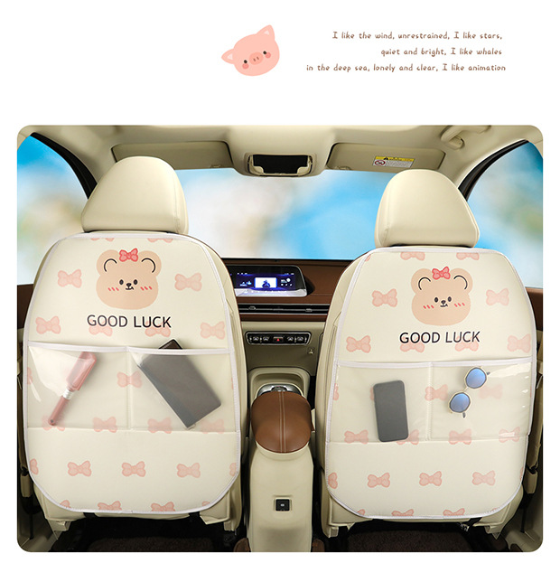 Car Seat Back Anti-Kick Pad, Kidsren's Cartoon Protective Pad, Anti-Dirty Protective Pad for Interior Use, Rear Anti-Kick Pad