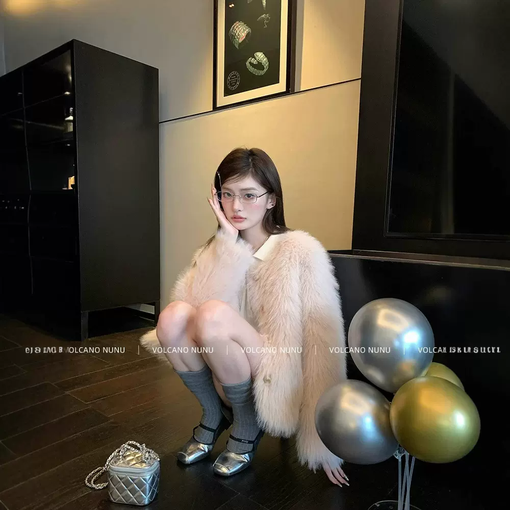 2024年新款时尚气质环保托斯卡纳长毛毛冬季高级感皮草外套女