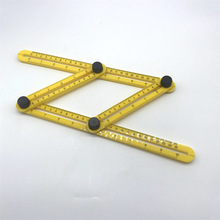 塑料折尺多角度活动四折尺尺子四边测量木工尺装修定位量具现货