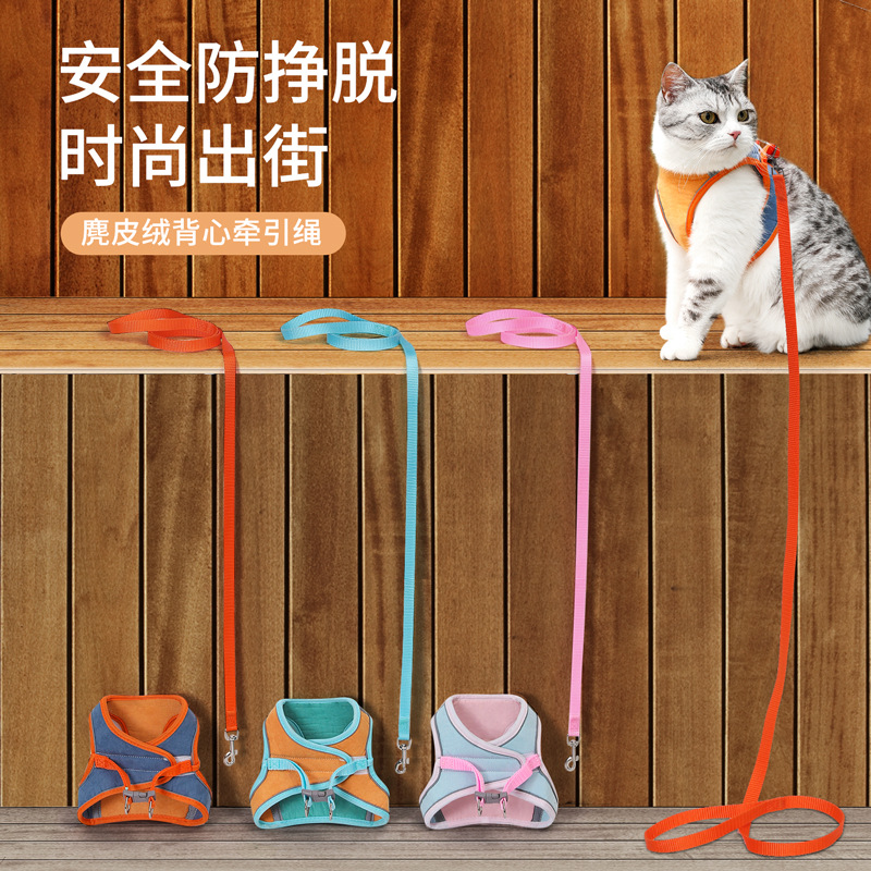 Tipo de gato cuerda de remolque correa de pecho anti-Romper lindo perro tirar cuerda caminar gato caminar cuerda de perro