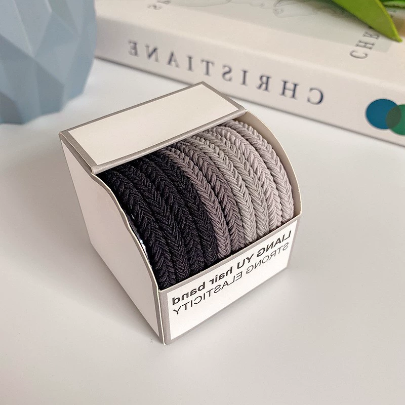 Плетеные эластичные резинки для волос — прочные ponytail-веревки, assorted colors, набор в коробке