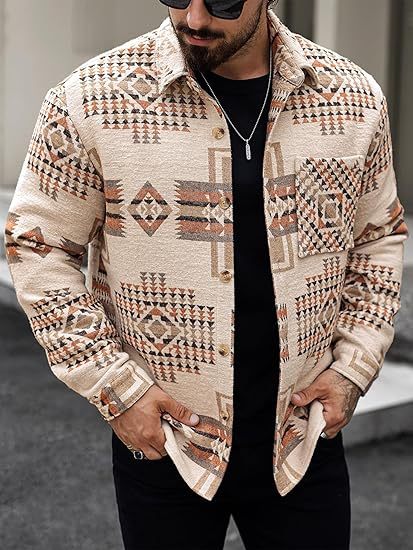 Giacca jacquard uomo maniche lunghe stile western cotone_voghion.com
