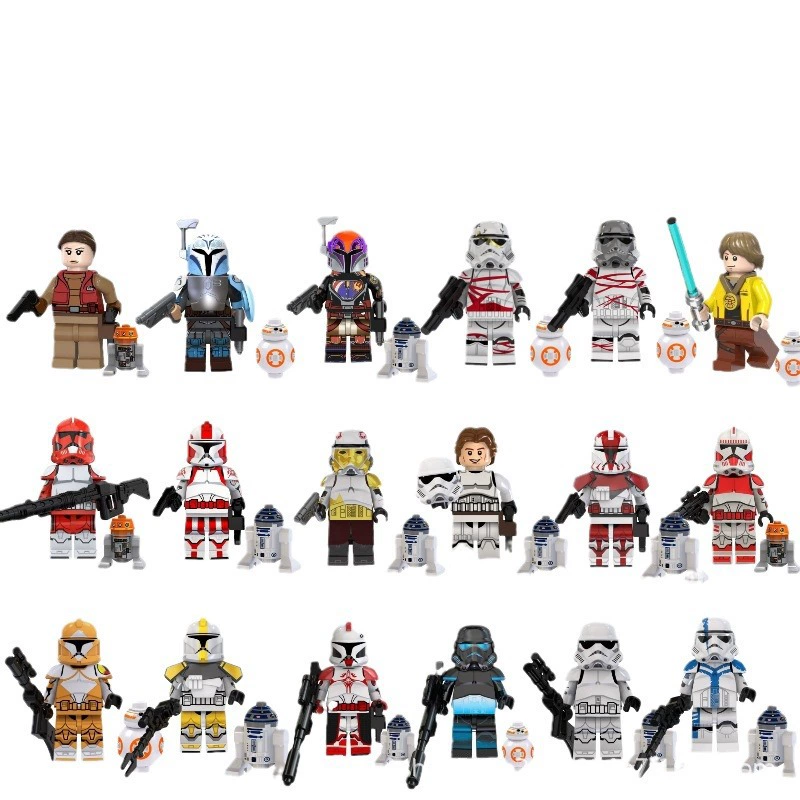 Игрушечные конструкторы с оружием из серии MOC 24 planet: Командир Бог Фокс Аhsока, набор деталей и фигурок