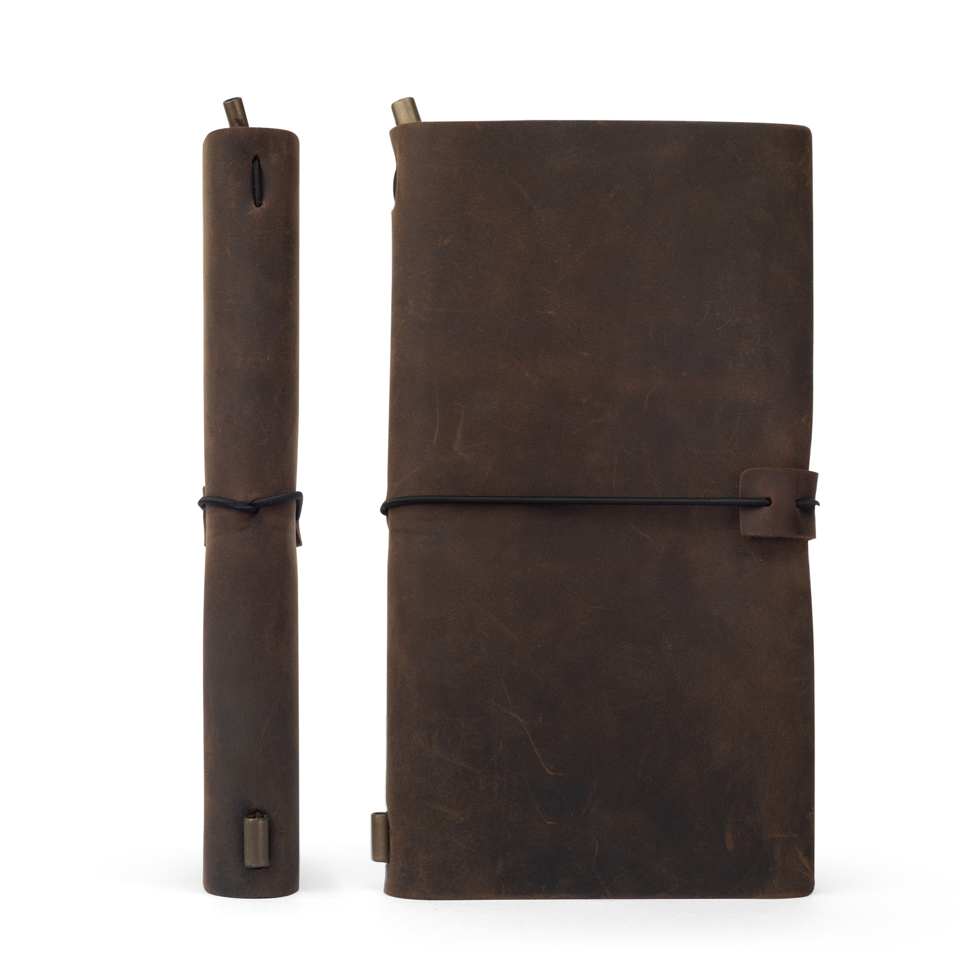 Logotipo personalizado al por mayor con caja de regalo de la pluma diario Libreta de piel de vaca Cross-retro primera capa Crazy Horse A5 Notebook