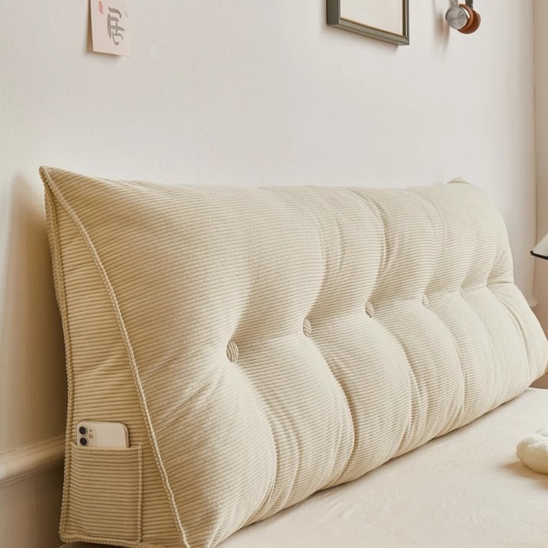 Bedside Cushion 2024 Triangular Large Backrest for Playing on the Bed with a Mobile Phone, Tatami Soft Cushion, Removable and Washable Bedroom Sofa