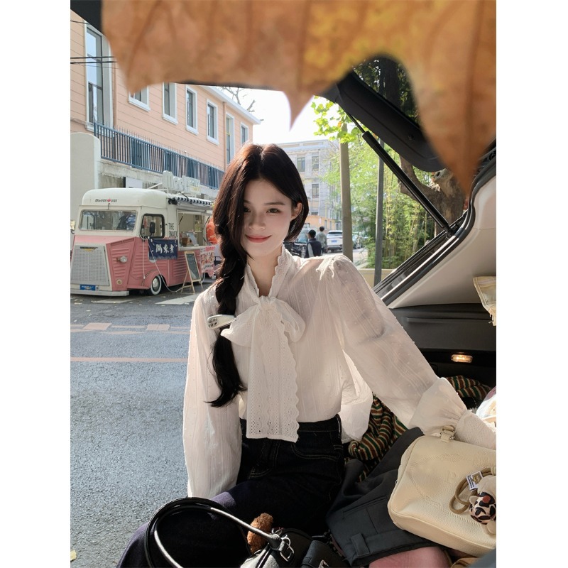 Autumn design shirt with bow