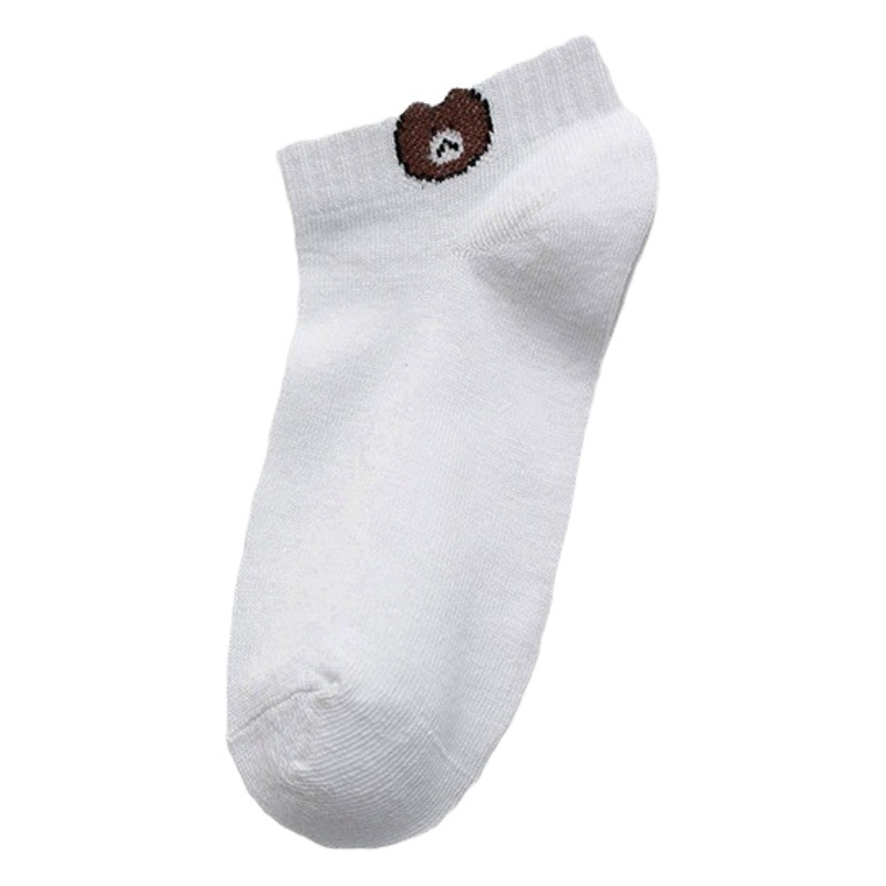 Calcetines de oso estilo colegial, corte bajo, transpirables – para estudiantes, moda网红.