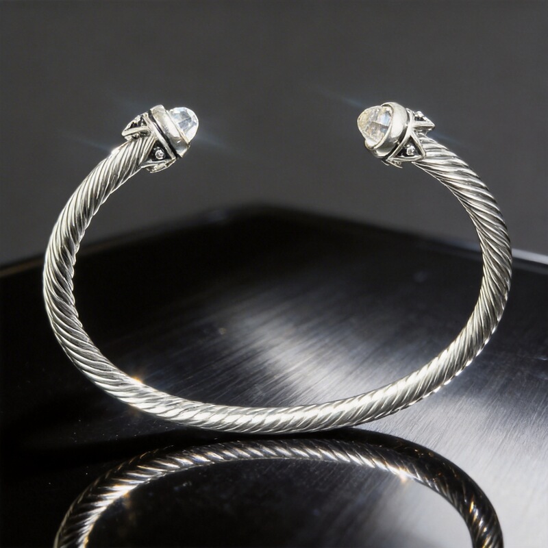 European and American Cable Bracelet for Women, Twisted Steel Wire Rope, C-Shaped Open Bracelet, Niche Unique Design, High-End Sense for Men and Women European and American Cable Bracelet for Women, Twisted Steel Wire Rope, C-Shaped Open Bracelet, Niche Unique Design, High-End Sense for Men and Women