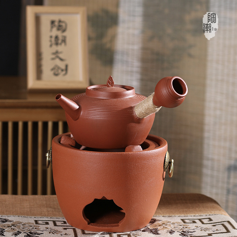 [Tao Chao Wen Chuang] Chaozhou Sand Cooler Burning Water Retro Kung Fu Tea Red Mud Coil Boiling Kettle Pottery Pot Boiling Water Boiling Tea