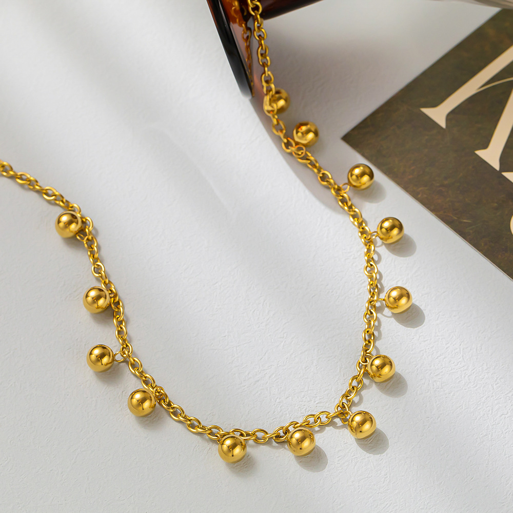 304 Stainless Steel Pendant Material Necklace Classification 304 Stainless Steel Chain Material 18K Gold Plating Color PVD Coated Real Gold Plated 18K Gold Solid Color 304 Stainless Steel Casual Simple Style Waterproof Non Tarnish 304 Stainless Steel Necklace