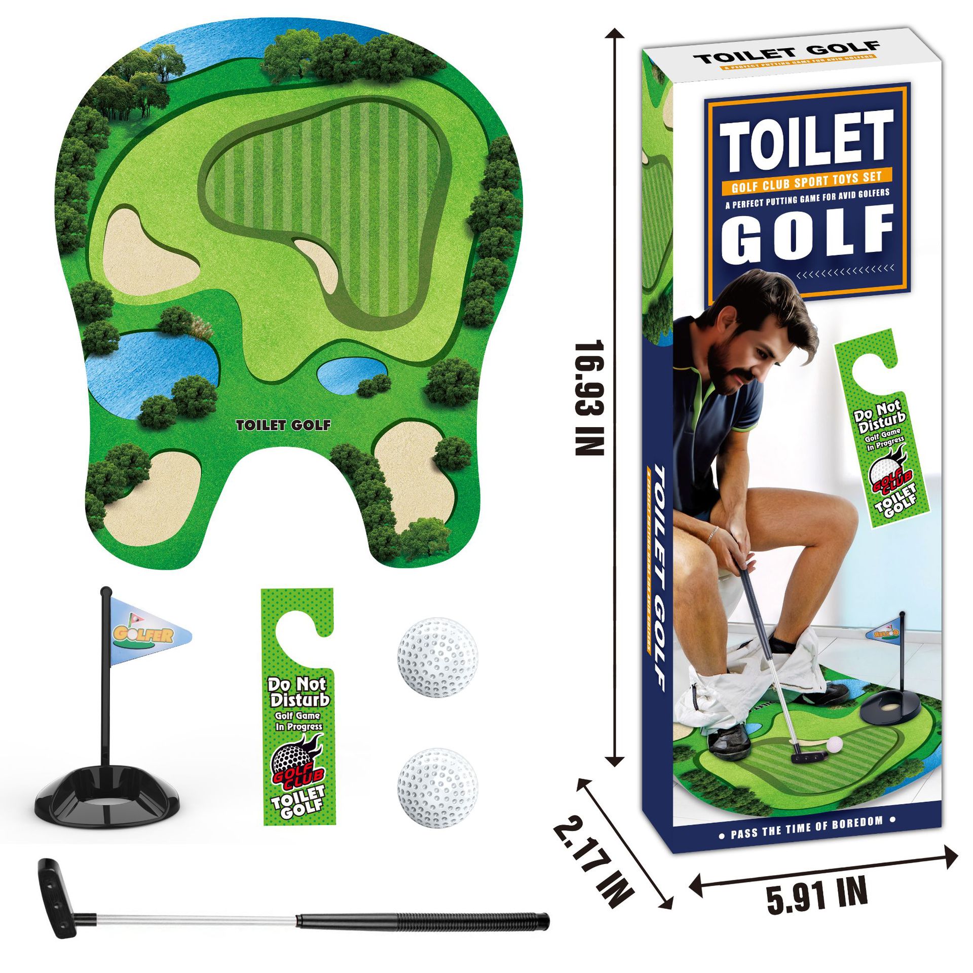 Inodoro de venta caliente transfronterizo Escena de golf Ocio y entretenimiento Deportes Juguetes Inodoro Mini Set Ventas directas de fábrica