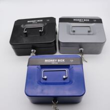 新款跨境创意手提存钱罐收纳盒小号带钥匙储物盒零钱盒带锁储钱罐