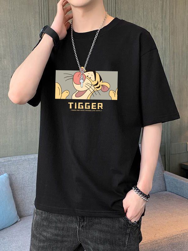 Moda estilo coreano corto moda negro hielo seda manga corta Camiseta cuello redondo Camiseta para hombres y mujeres