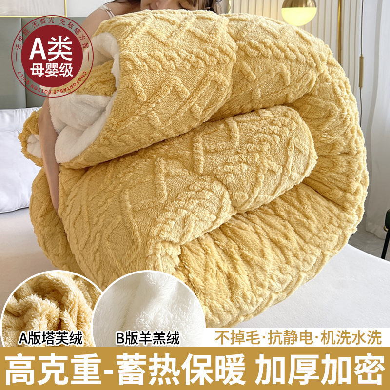 冬季加厚加绒羊羔绒被子冬被被芯双人棉被冬天宿舍单人学生垫被褥|undefined