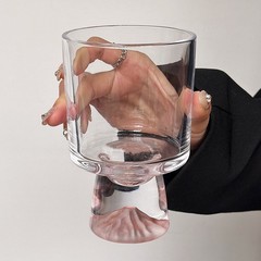 ピンクの山脈のガラスのコップの杯の高級感の小さい大衆の創意の高い足の飲み物の杯のコーヒーの杯の甘い筒の杯の杯