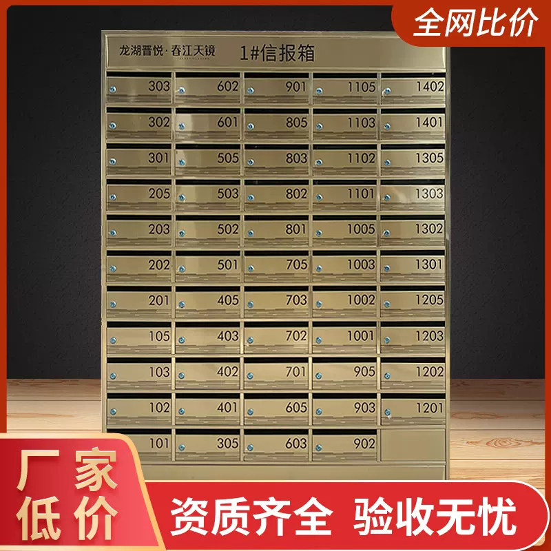 小区不锈钢信报箱信箱做挂墙室外防雨智能报纸箱奶报箱邮筒信包箱