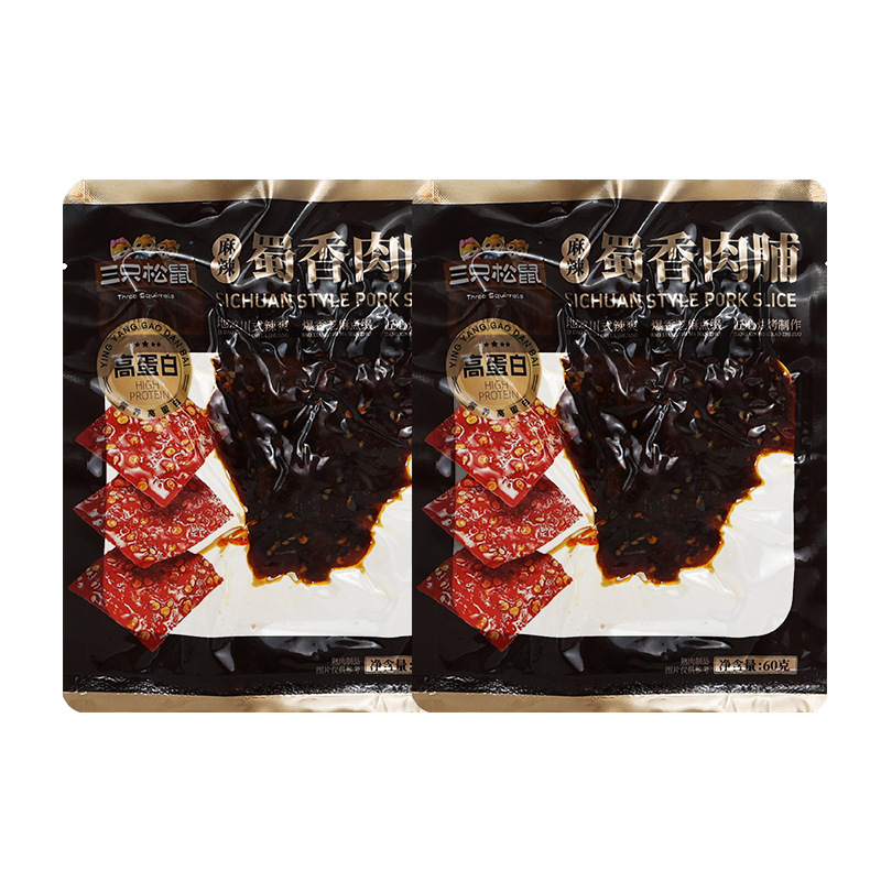 三只松鼠蜀香肉脯60g袋装即食香辣味猪肉鸡肉熟零食小吃解馋