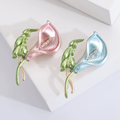 Korean-style Enamel Oil Drop Morning-glory Brooch Women's Suit High-end Sweater Jewelry Plant Flower Fashion Clothing Pin