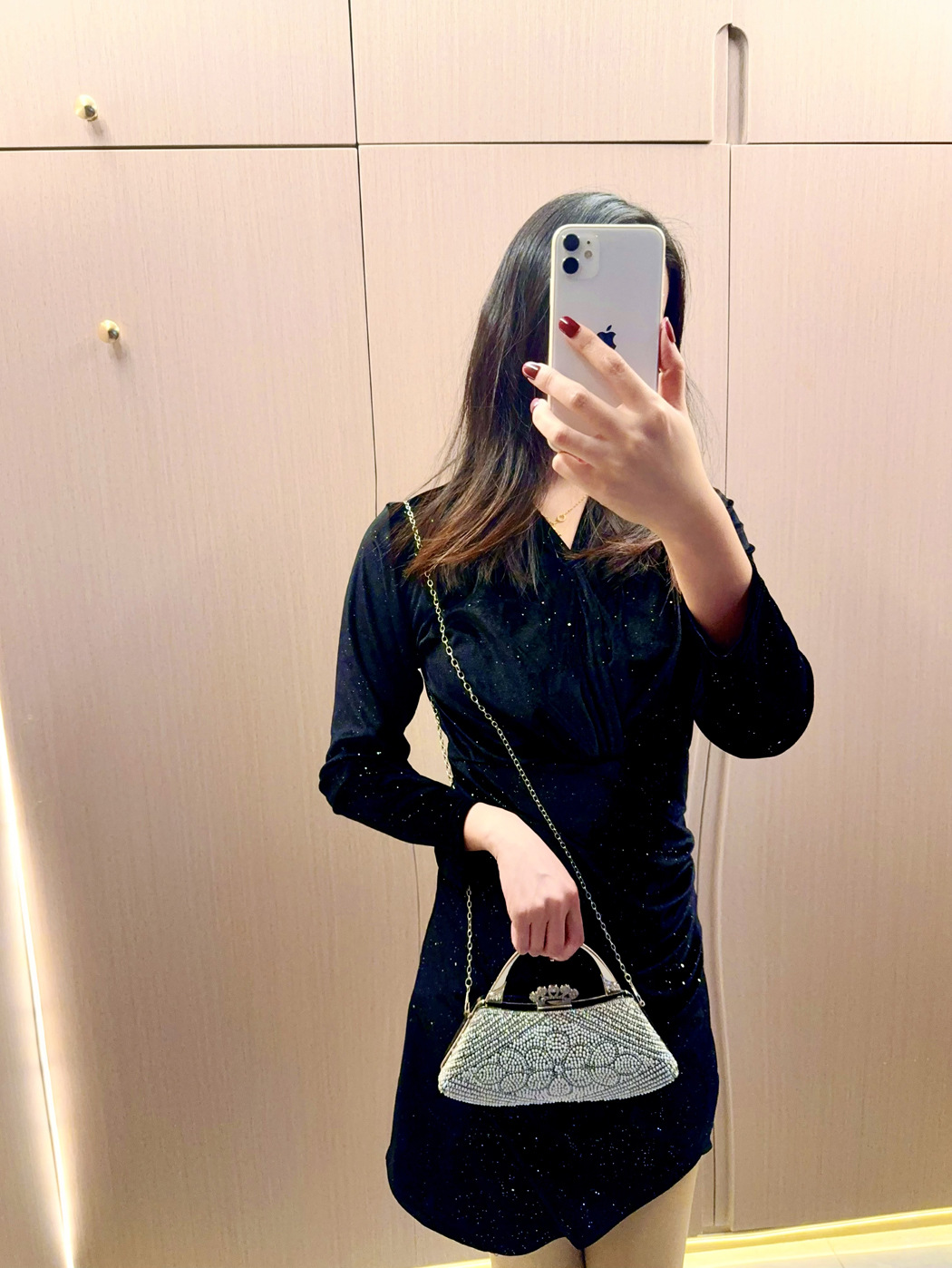 Pearl Inlaid Rhinestone Banquet Handbag For Women Crossbody Bag_voghion.com
