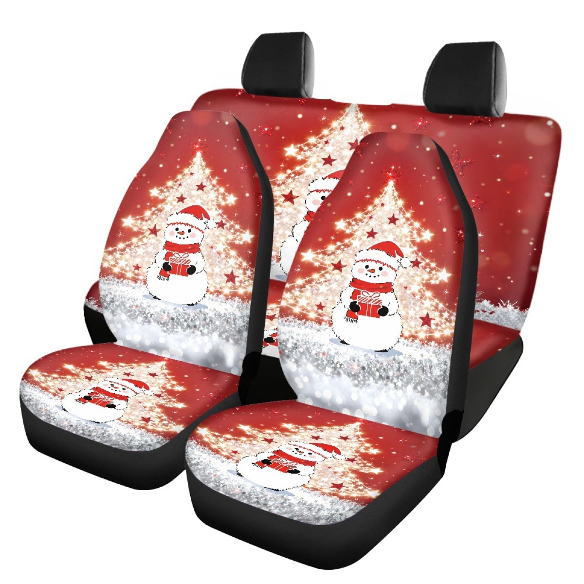 Cross-border Amazon Christmas-themed cat car seat covers, front and rear seat protectors, car interior decorations