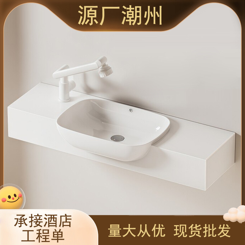 Wall-Mounted Washbasin for Small Apartments, Balcony Bathroom Corner Washbasin, Household Wall-Mounted Washstand with Countertop Wall-Mounted Washbasin for Small Apartments, Balcony Bathroom Corner Washbasin, Household Wall-Mounted Washstand with Countertop