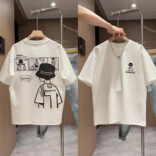 Boys' Summer T-shirt 2025 New Fashionable Summer for Middle and Big Boys Trendy Boys' Short Sleeve Casual Fashion 