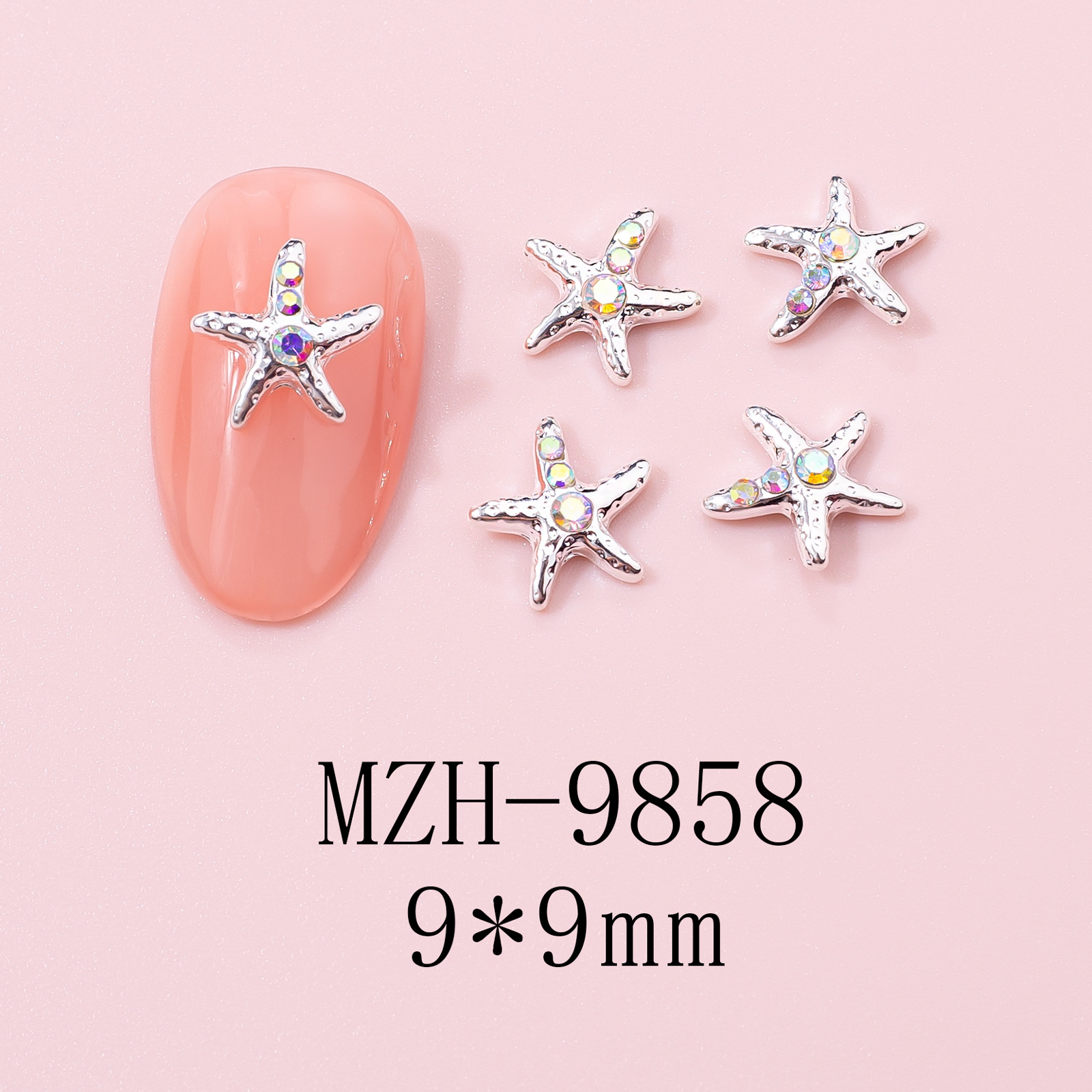 5g Weight Nail Decoration Accessories Nail Supplies 10 PCS/Package Quantity Alloy Material Star Pattern Cute Style Cute Star Alloy Nail Decoration Accessories 10 PCS/Package 8