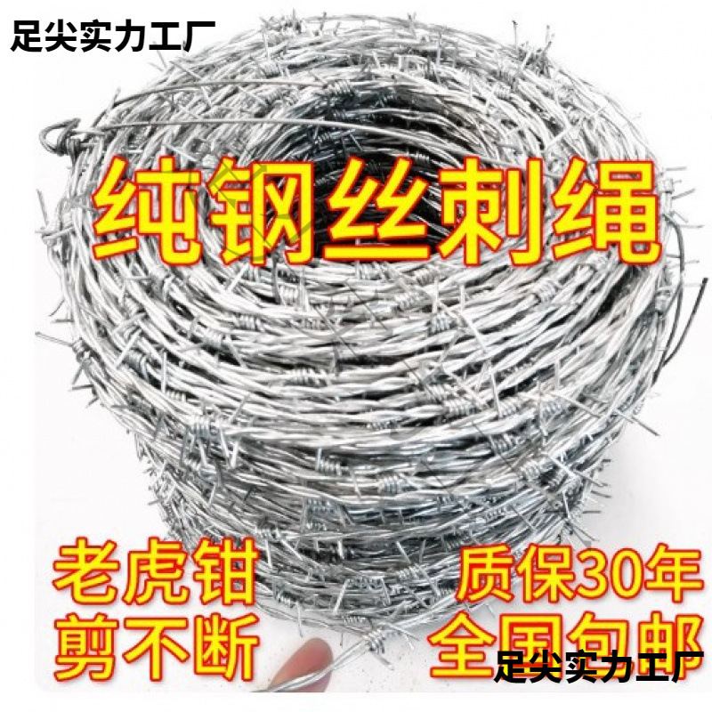 钢丝刺绳铁丝网围栏刺铁丝铁蒺藜隔离护栏网围墙防爬刺防盗刺
