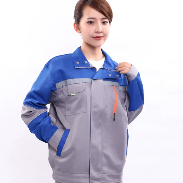 Polyester fifth generation sapphire blue top with gray top