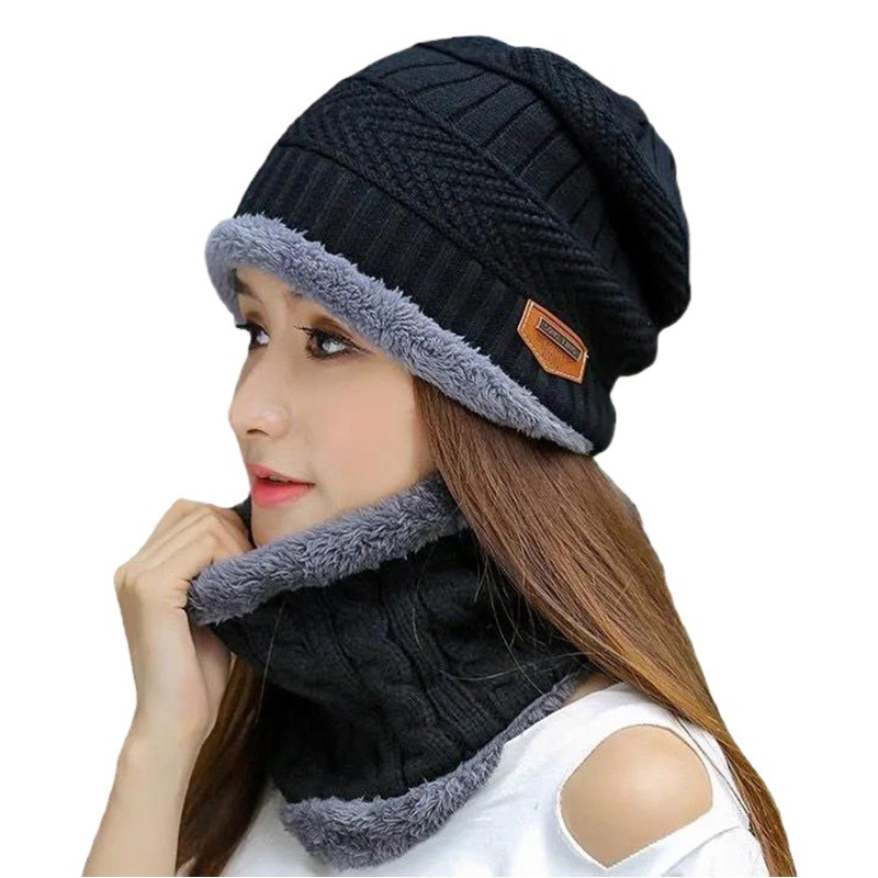 El comercio exterior de Invierno forrado de lana gruesa caliente sombrero de lana Nuevo sombrero de punto rayado ciclismo protección del cuello a prueba de frío sombrero de algodón image 1