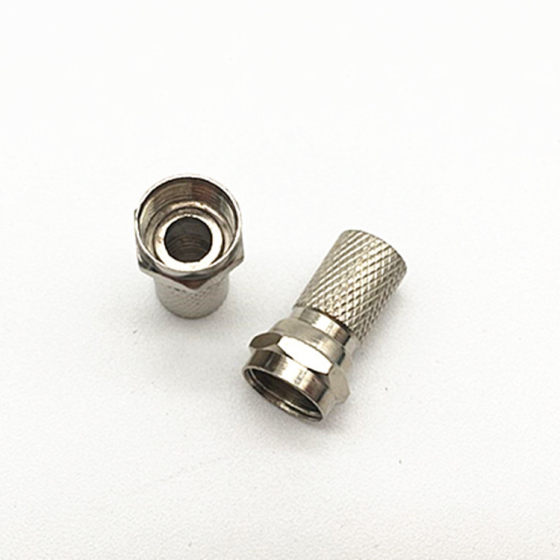 Zinc Alloy Vehicle Processing Rg60 Imperial Tv Connector Self-Tightening F Head Spiral F Distributor Amplifier Connector 75-5