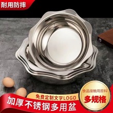不锈钢八角龙虾盘平底干锅麻辣小龙虾专用盆酸菜鱼盆肉蟹煲盆浅盆