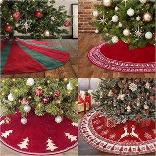 Factory Wholesale Christmas Knitted Tree Dress Christmas Decorative Red Tree Dress Cross Border Wool Jacquard Christmas Tree Dress