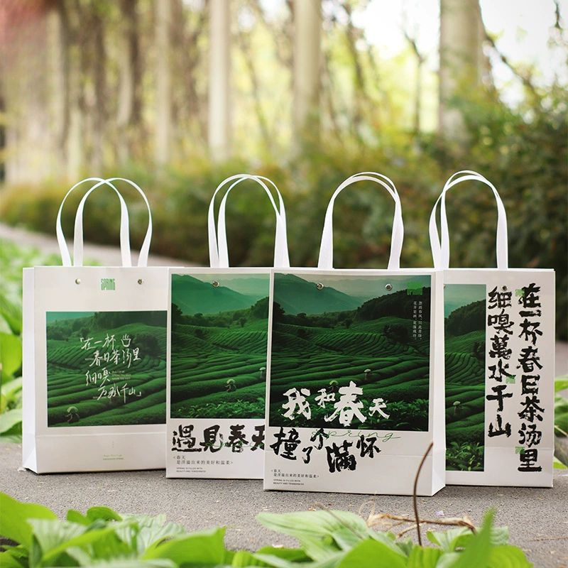 Весенний чай, новая сумка, зеленый чай, новый чайный пакетик, Mingqian Longjing Biluochun Huangshan Maofeng Anji, белый чай, подарок